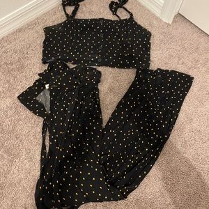 Black with orange polka dot matching set from Dillards